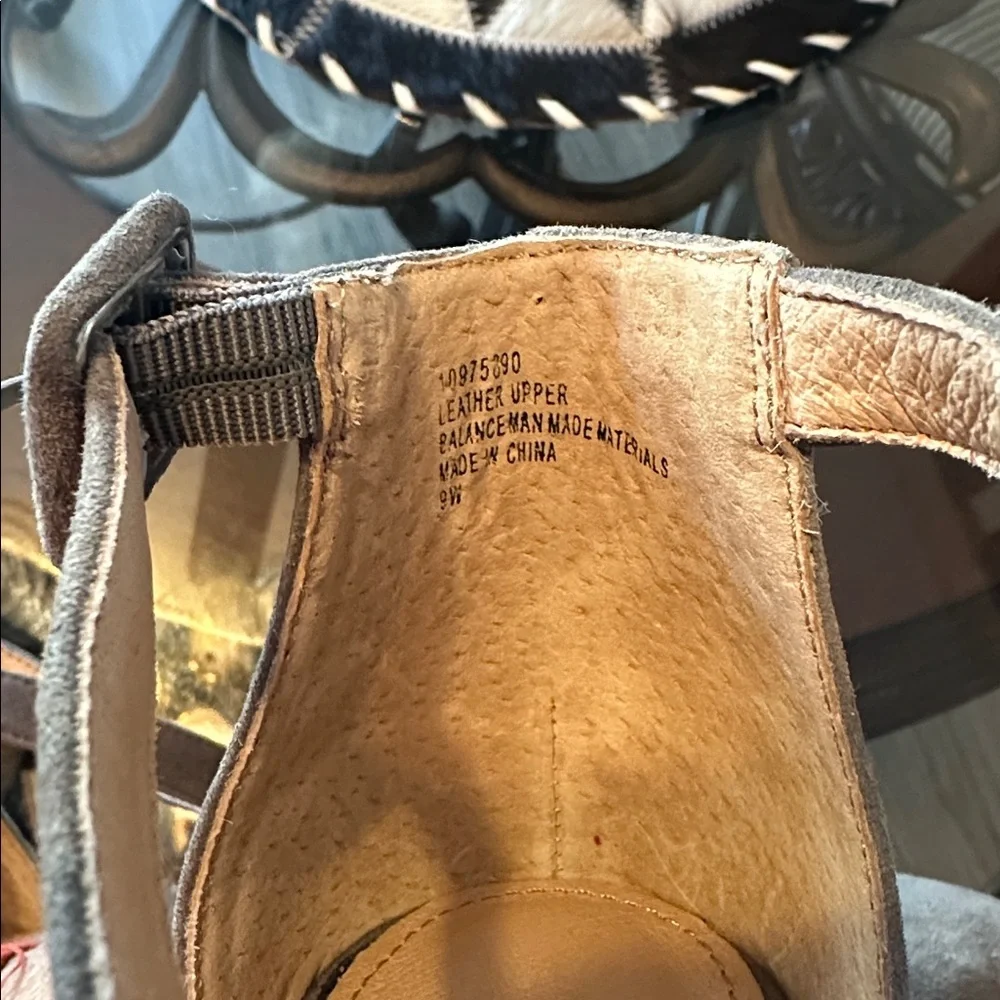 Torrid Grey/Taupe Suede Ankle Strap Wedges - Picture 5 of 8